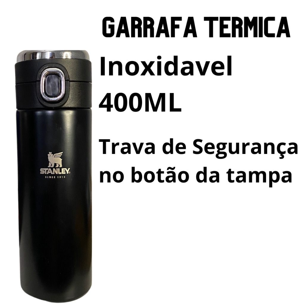 Garrafa térmica com trava de segurança